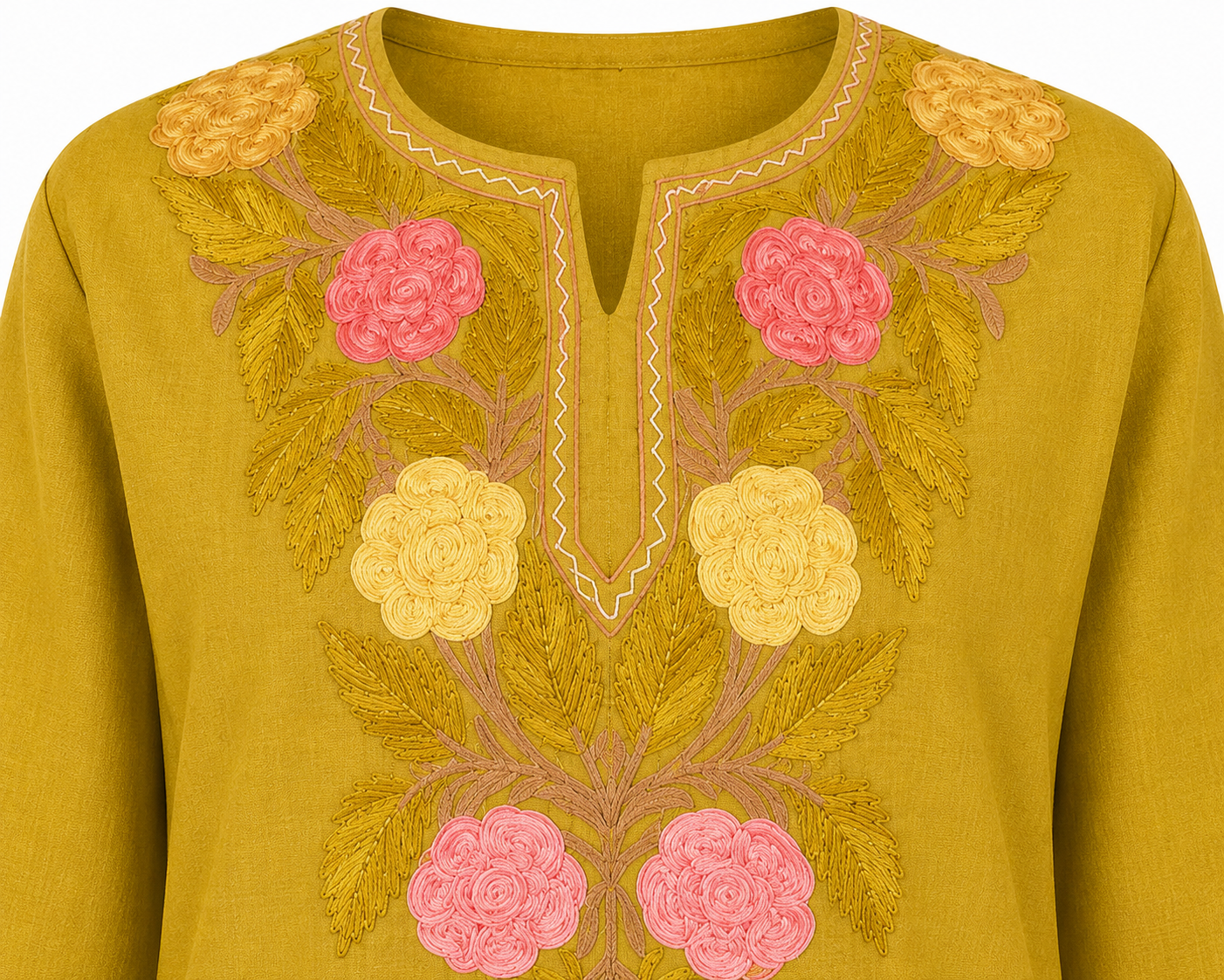Kashmir Aari cotton Co-Ord Set | Gold